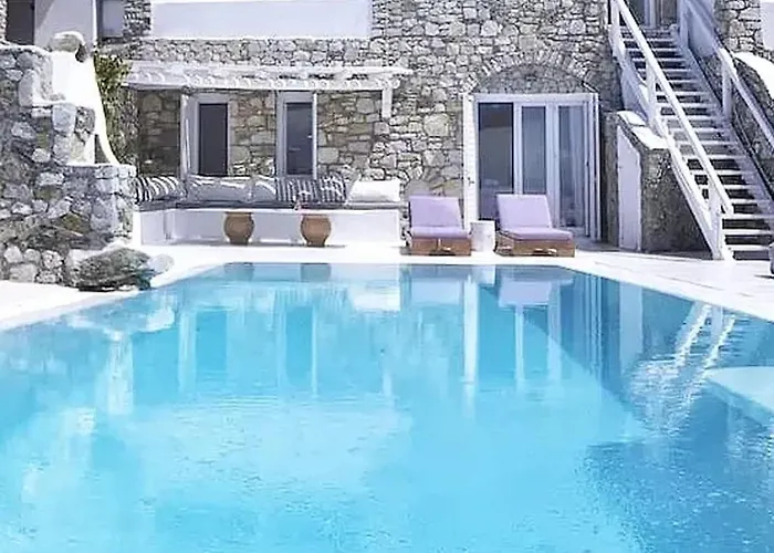 Paradisiacal With Pool And Sea View In Mykonos 빌라 Agios Ioannis Diakoftis